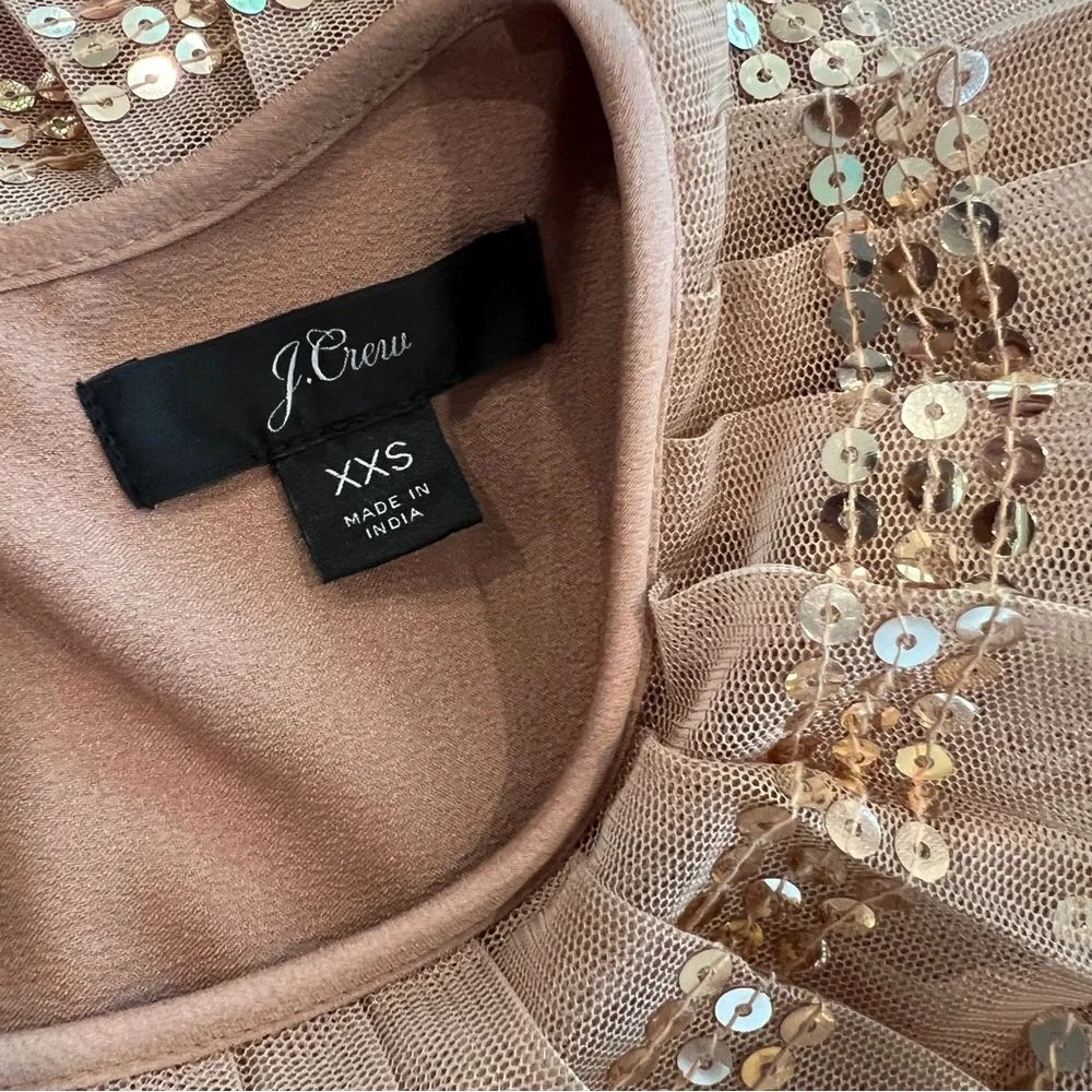 J. Crew Tiered Sequin Ruffle Top - Blush - Picture 4 of 5